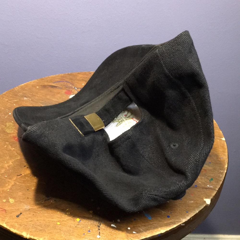 Japan black full 6 panel cap adjustable back strap hat - Picture 4 of 9